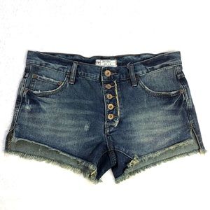Free People Button Fly Denim Shorts